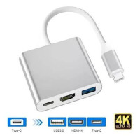 Hub 3 em 1 Hdmi 4k 3.0 Mhl Dex Para S8 S9 S10 Note 8 9 10 Compatível com Macbook